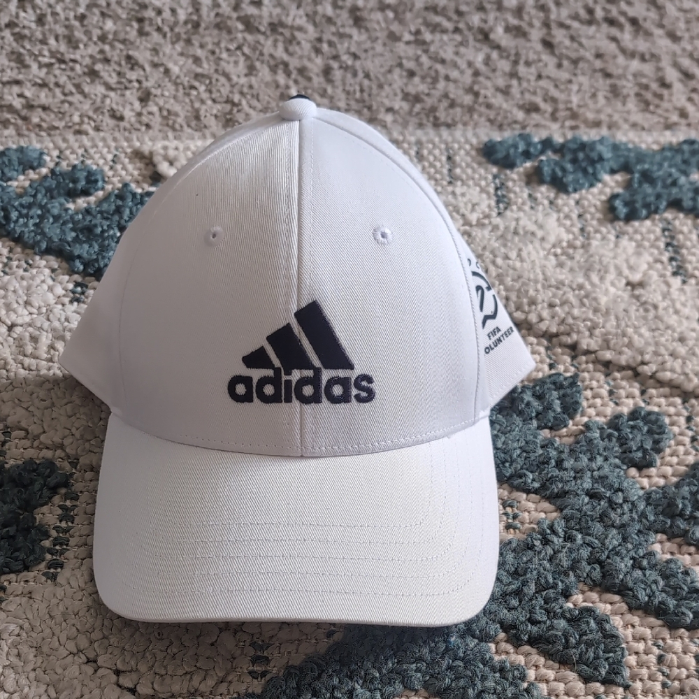 Adidas White and Black Logo Cap